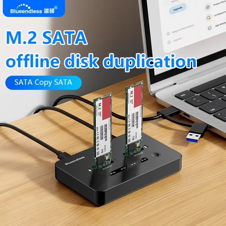Blueendless offline clone Dual M.2 NGFF SATA SSD case Ssd Docking Station USB C 2 bay SATA SSD enclosure for 2230 2242 2260 2280 - Image 8