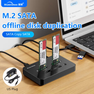 Blueendless offline clone Dual M.2 NGFF SATA SSD case Ssd Docking Station USB C 2 bay SATA SSD enclosure for 2230 2242 2260 2280